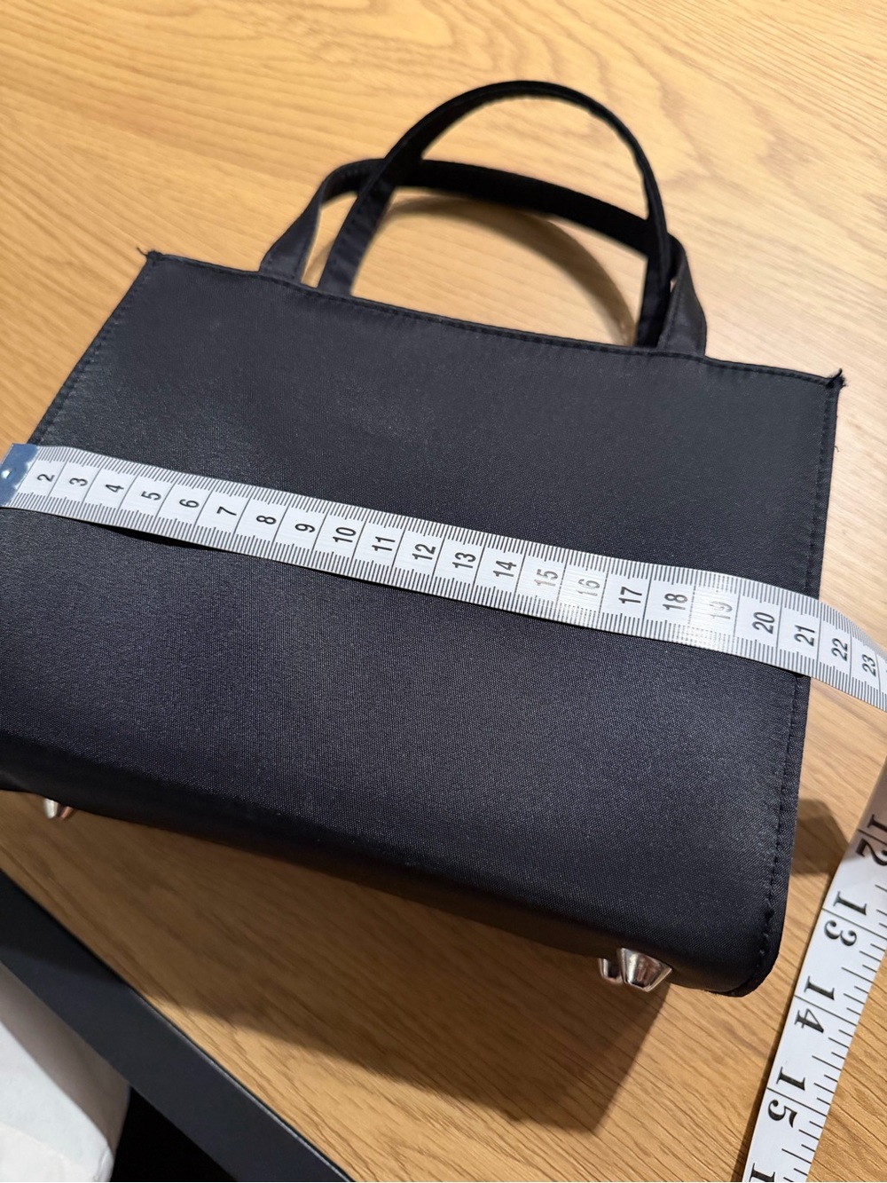 Classic Black Satin Top-Handle Handbag - Picture 9 of 9